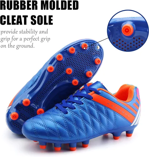 Miniatura 5 de brooman Tacos de fútbol atléticos para niños y niñas, zapatos de fútbol para exteriores