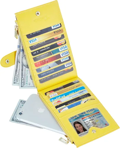 Miniatura 2 de Travelambo RFID Billetera de mujer con varios compartimientos para varias tarjetas con bolsillo con cierre, talla única