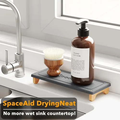 Miniatura 2 de SpaceAid DryingNeat - Organizador de fregadero, organizador de fregadero de secado instantáneo, dispensador de esponja de jabón de cocina, estante