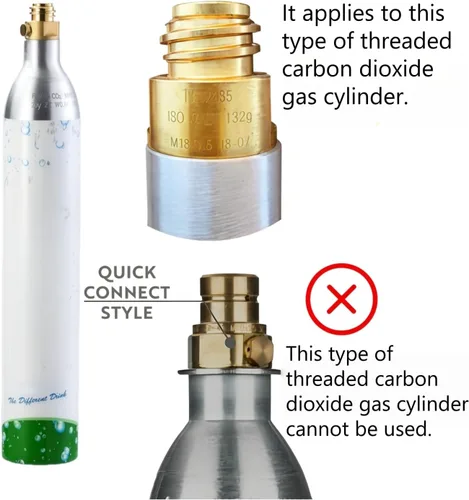 Miniatura 6 de Carbonata cualquier bebida Airosia - Máquina para hacer agua con gas de acero inoxidable 304, máquina carbonatadora con botellas sin BPA (1 L+0.5 L)
