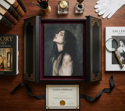 Miniatura 8 de XLYFVLGF Arte de Pared en Lienzo Melancólico Oscuro Libresco, decoración de pared preppy oscura, pintura de mujer gótica victoriana, obra de arte