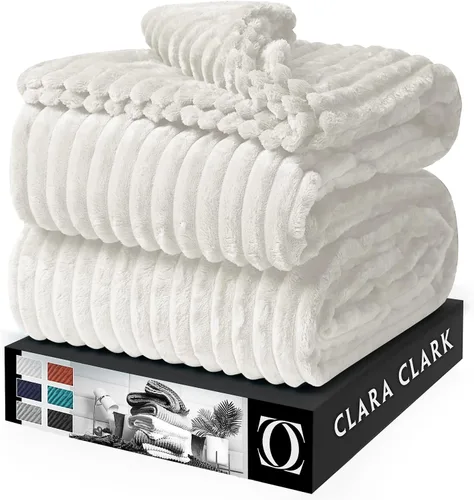 Miniatura 9 de Clara Clark Manta de forro polar de felpa cortada, tamaño manta, ligera, súper suave, mullida, de lujo, lavable a máquina, (50 x 60 pulgadas)