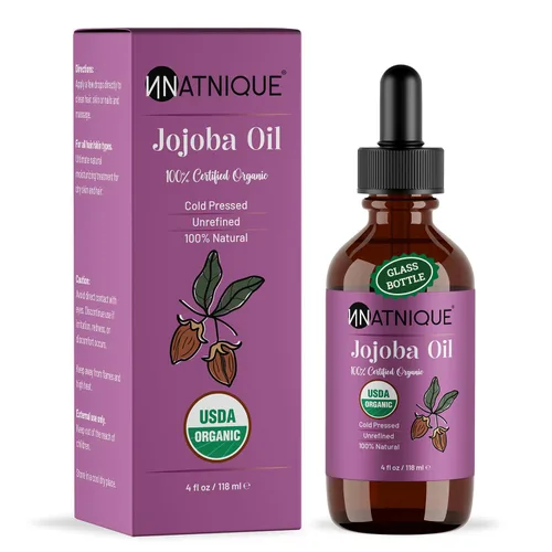 Miniatura 10 de Natnique Aceite de jojoba orgánico, cepillo incluido, certificado USDA, prensado en frío, sin refinar y sin hexano, hidratante puro para cabello