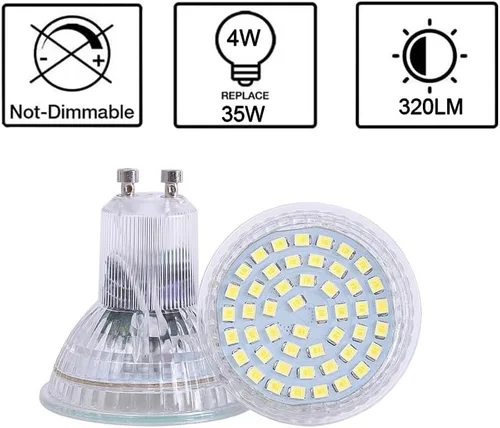 Miniatura 5 de Bombilla LED MR16 GU10 4W 85-265V 120V no regulable 6000K luz diurna blanca foco LED 35w reemplazo de bombilla halógena (blanco frío 6000k 6 piezas)