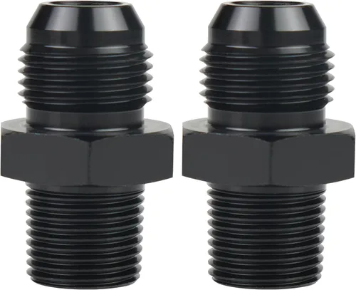 Miniatura 16 de Adaptador de manguera de tubería macho de 10AN a 1/4 NPT de aluminio recta para línea de combustible, adaptador de manguera de aluminio negro
