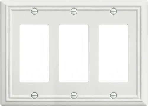 Miniatura 8 de Paquete de 2 cubiertas para interruptor de luz, placa de pared de triple palanca de níquel satinado, cubierta de placa de interruptor de metal