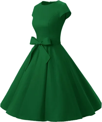 Miniatura 71 de Dressystar - Vestidos clásicos de fiesta con mangas casquillo, estilo Rockabilly y retro de la década de 1950