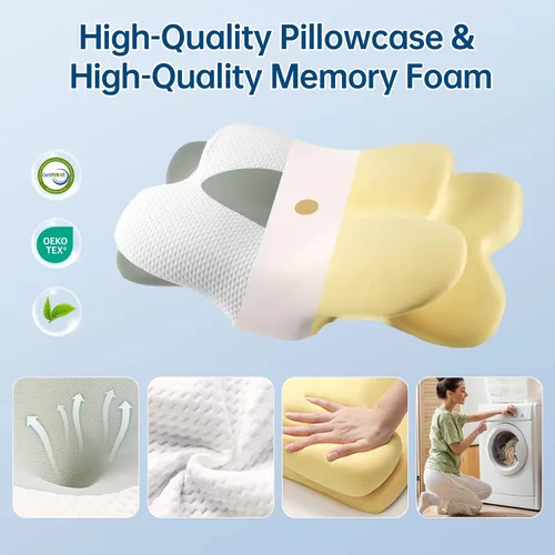 Miniatura 6 de Almohada cervical cervical para dormir, almohada ergonómica para dormir de lado para soporte de cuello, almohadas de espuma viscoelástica de alta