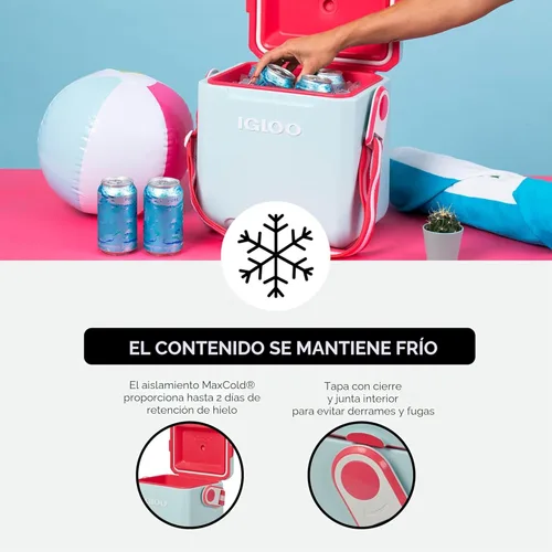 Miniatura 5 de Igloo Tag Along Too Coolers Enfriador de estilo picnic de carcasa dura aislada Cofre de hielo rodante Mist