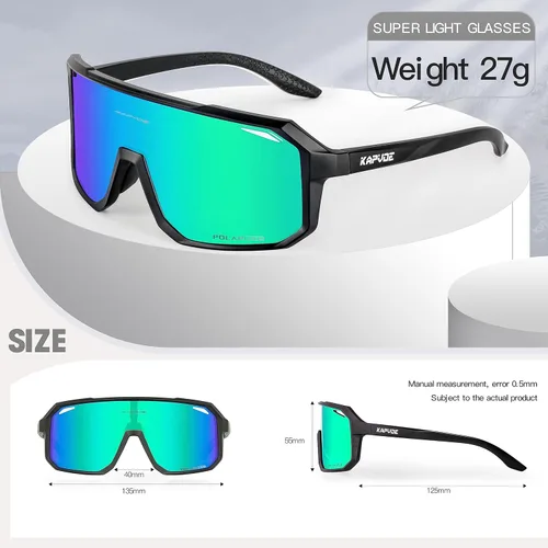 Miniatura 5 de KAPVOE Gafas de sol polarizadas para ciclismo, deportes, UV400, para correr, pesca, béisbol, para hombres y mujeres, K62 Verde