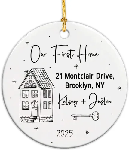 Miniatura 15 de Adorno de primera Navidad en nuestro nuevo hogar, adorno personalizado para el primer hogar de Navidad 2026, regalo de recuerdo de casa para parejas