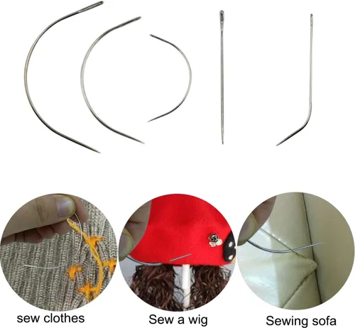 Miniatura 4 de 36 agujas curvas J I C agujas de coser a mano, agujas de tejido de pelo para fabricación de pelucas, cuero de alfombra, reparación de lienzo