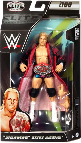 Miniatura 6 de Mattel WWE "Stunning" Steve Austin Elite Collection Figura de acción con accesorios, articulación y detalles realistas, 6 pulgadas