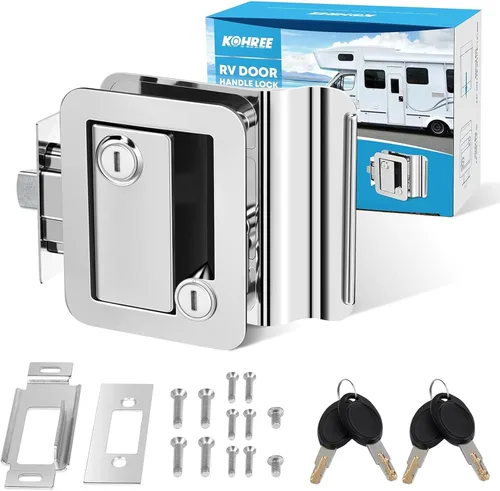 Miniatura 10 de Kohree Cerradura de Puerta de RV Mejorada de Reemplazo con Pestillo de Seguridad de Paleta, 100% Aleación de Zinc, Pestillo de Manija de Puerta