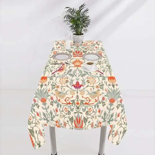 Miniatura 288 de Mantel Floral Retro de Pájaros, Diseño Original Bohemio William Morris Estampado Cubierta de Mesa para Hogar Picnic Fiesta Comedor Cocina William