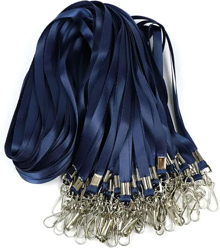 Miniatura 13 de Cordones verdes, 100 unidades, para insignias de identificación, cordón plano con clip de insignia con gancho en J (verde)