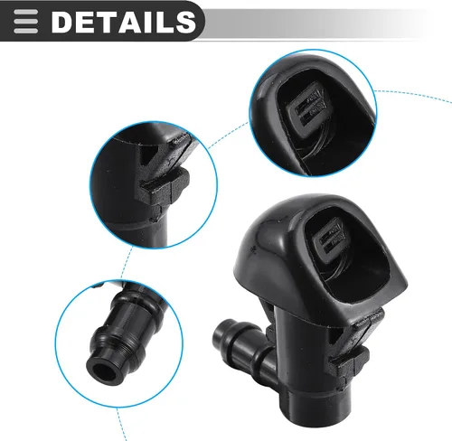 Miniatura 4 de Motoforti Boquilla para limpiaparabrisas delantero, para Honda Pilot 2009-2015, plástico, negro, 1 par