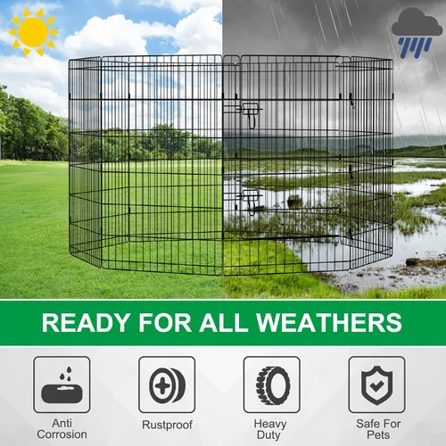 Miniatura 5 de Corralito plegable para mascotas, valla de ejercicio para perros, 8 paneles de 36 pulgadas, opciones de corral para mascotas, ideal para mascotas