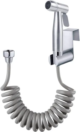 Pulverizador de bidé de mano con manguera de ducha telescópica flexible de ABS de 59 pulgadas para limpieza de pañales de baño, baño de mascotas,