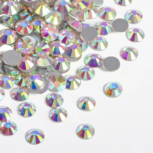 Miniatura 24 de Beadsland 2880 piezas de diamantes de imitación de cristal con reverso plano, gemas redondas para decoración de uñas y manualidades, cristal, SS16
