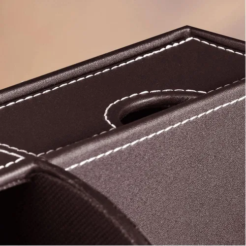 Miniatura 7 de Organizador de escritorio, organizador de escritorio de piel sintética y accesorios, suministros de oficina, almacenamiento multifuncional con 6