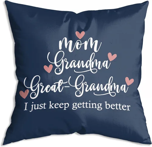 Regalos para abuela, fundas de almohada de 18 x 18 pulgadas, regalos de anuncio de embarazo para abuela, regalos de bisabuela de nietos, regalo para