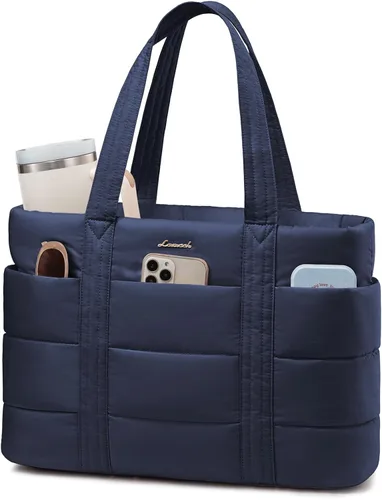 Miniatura 12 de LOVEVOOK: bolsa de mano para mujer, bolsa de trabajo grande acolchada para laptop, bolsa de viaje ligera con cremallera, regalos para mujer