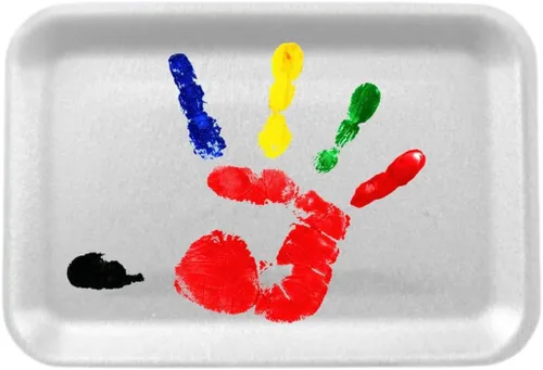 Crafts - Bandejas de espuma, bandeja de carne de espuma blanca, bandejas de mezcla de pintura y tinta, bandeja de alimentos, bandejas de impresión