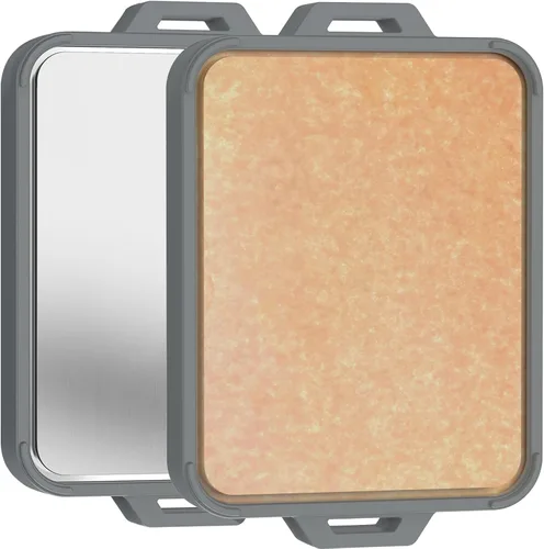 Miniatura 10 de Tabla de cortar de titanio para cocina, tabla de cortar de titanio puro de doble cara y fibra de madera con ranura para jugo, material de grado