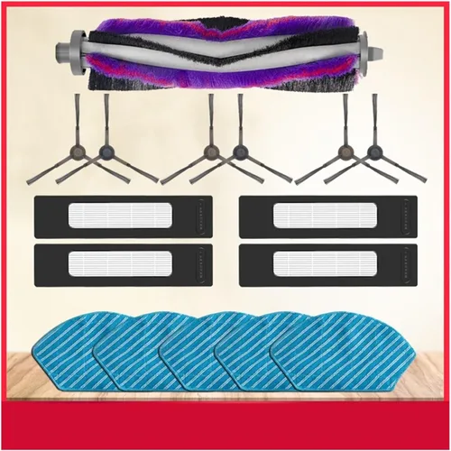 Miniatura 2 de Cepillo lateral principal, filtro HEPA, compatible con Midea M7 PRO /M7 MAX robot aspirador accesorios de repuesto (color 10 cepillos laterales)