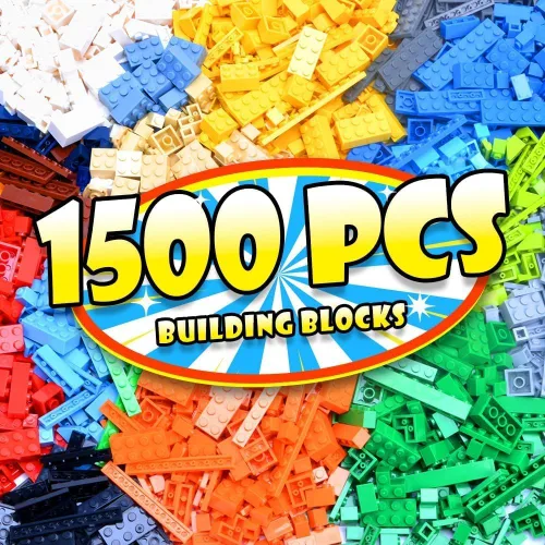 Miniatura 8 de Lekebaby Juego clásico de ladrillos de construcción de 1500 piezas para niños, juego creativo, compatible con todas las principales marcas, juguete