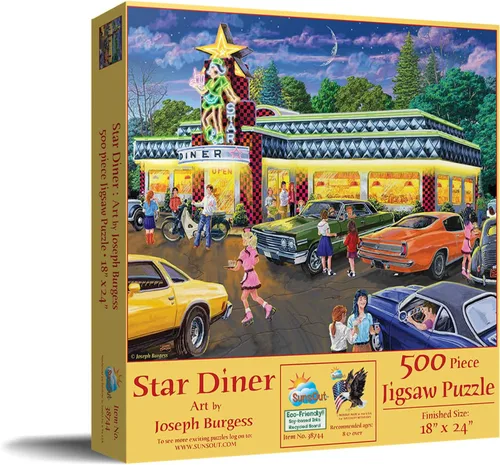 Miniatura 2 de SUNSOUT INC - Star Diner - Rompecabezas de 500 piezas por artista: Joseph Burgess - Tamaño acabado 18" x 24" - MPN # 38744