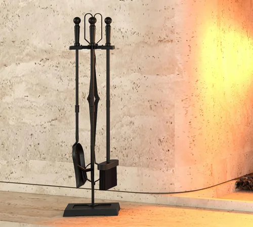Miniatura 2 de Kingson Juego de herramientas para chimenea, 5 piezas, para interiores y exteriores, juego de póquer resistente con mango ergonómico