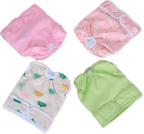 Miniatura 17 de Teamoy – Pañales lavables para perros hembras, reutilizables, súper absorbentes y cómodos Flamingo+ Cloud+ Verde+ Rosa (4 piezas)