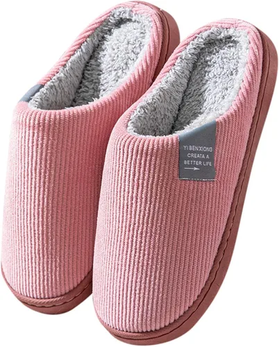 Miniatura 4 de NOLDARES Pantuflas de felpa con espuma viscoelástica, mullidas, antideslizantes, para mujer, de piel para interior, planas, para mujer