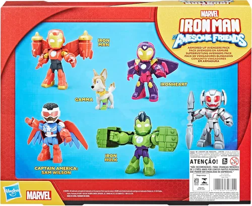 Miniatura 6 de Marvel Iron Man and his Awesome Friends Armored-Up Avengers Pack, figuras de acción de 3 pulgadas (3.0 in), juegos de juguete para niños y niñas, a