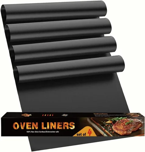 Miniatura 7 de Revestimientos para horno para la parte inferior del horno, paquete de 2 tapetes grandes gruesos resistentes 100% antiadherentes reutilizables