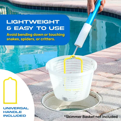 Miniatura 4 de Skimmie Pro (Versión Corta) 22.5" Desnatador de Piscina: Liviano, Red de Malla Fina y Gancho de Acero Inoxidable – Ideal para Piscinas