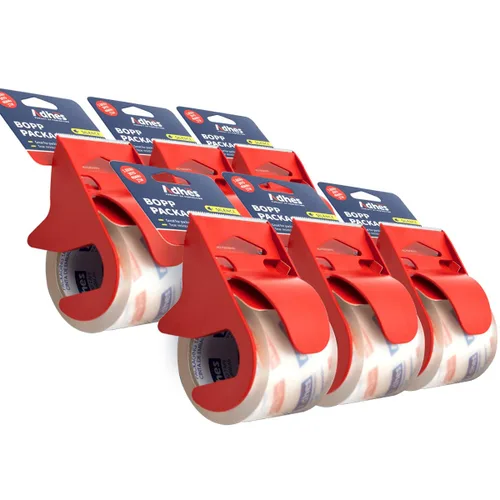 Miniatura 8 de ADHES - Cinta de embalaje transparente sin ruido con dispensador, paquete de 6 unidades de 1.88 pulgadas x 30 yardas, cinta de envío resistente