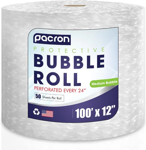 Miniatura 8 de Rollo protector de burbujas – 100 pies x 12 pulgadas transparente, 5/16 pulgadas densa amortiguación de burbujas medianas para artículos frágiles