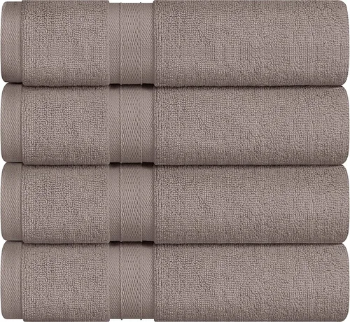 Miniatura 14 de Towel and Linen - Juego de toallas Mart color borgoña, 2 toallas de baño, 2 toallas de mano y 4 paños de 2 capas de baja torsión de 600 GSM, hilado