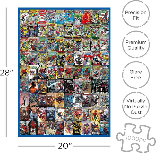 Miniatura 2 de Aquarius Rompecabezas de Marvel Spider-Man (rompecabezas de 1000 piezas), sin reflejos, ajuste de precisión, prácticamente sin polvo