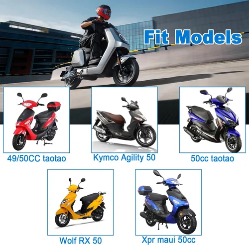 Miniatura 4 de Carburador 139QMB para GY6 50CC 49CC 4 tiempos Scooter Taotao Motor 0.709 in carb+ filtro de aire colector de admisión - Carburador de 50 cc