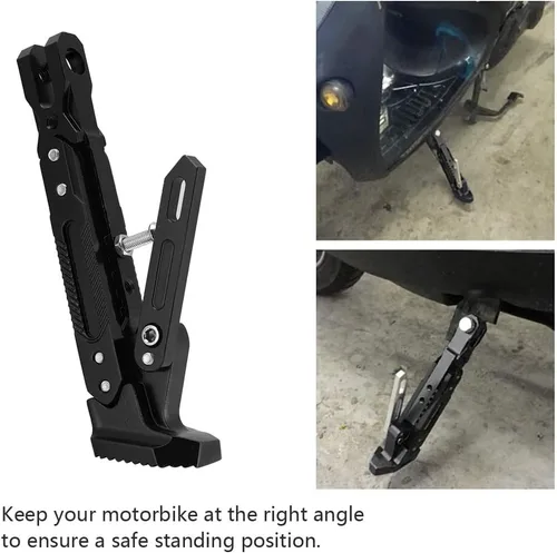 Miniatura 6 de Soporte para motocicleta, accesorios de motocicleta Modificado CNC Trípode ajustable Kickstand Soporte lateral