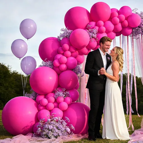 Miniatura 5 de 32 globos rosa intenso de 18 pulgadas, globos grandes redondos de látex para fiestas, para decoraciones de cumpleaños y bodas. C12-rosa intenso