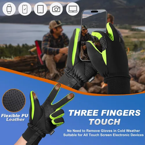 Miniatura 2 de Sukeen Guantes de invierno para hombre y mujer, guantes antideslizantes para pantalla táctil, guantes cálidos para correr, conducir, ciclismo