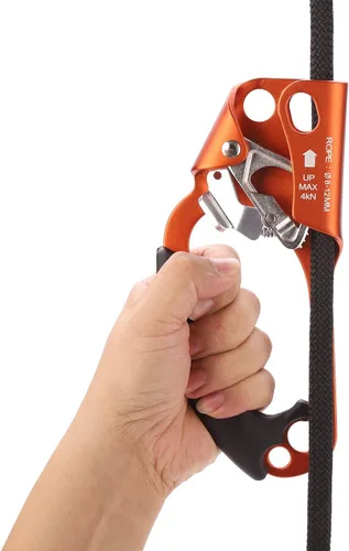 Miniatura 2 de Ascensor de mano de escalada para arbolista de escalada (derecha e izquierda) para cuerda de 8 ~ 0.472 in 1 pieza izquierda - naranja