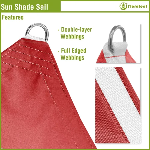 Miniatura 2 de Vela parasol solar rectangular de 10 x 10 pies, impermeable, con bloqueo UV, para patio, césped, jardín, patio trasero, Rojo Rojo (Rust Red)