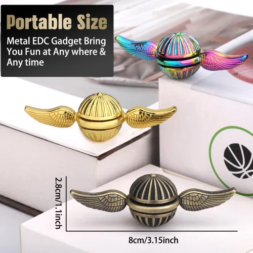 Miniatura 4 de Umnodobn Fidget Spinner de Mano de Latón para Niños y Adultos, Juguetes Giratorios de Dedo de Metal para Aliviar la Ansiedad, Reducir