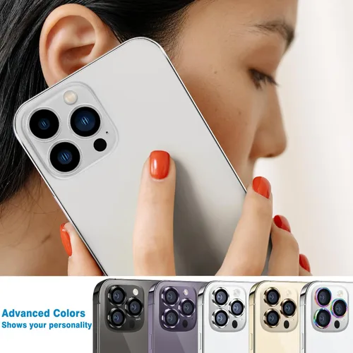 Miniatura 8 de Compatible con iPhone 15 Pro/iPhone 15 Pro Max, protector de lente antiarañazos, protector de lente de vidrio templado 9H, protector de pantalla
